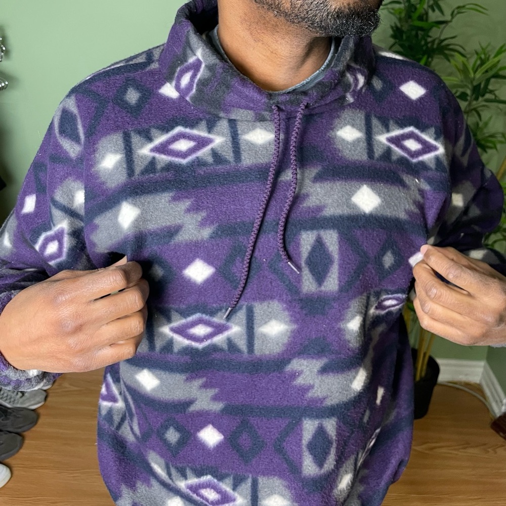 Vintage Mock Neck Fleece Sweater